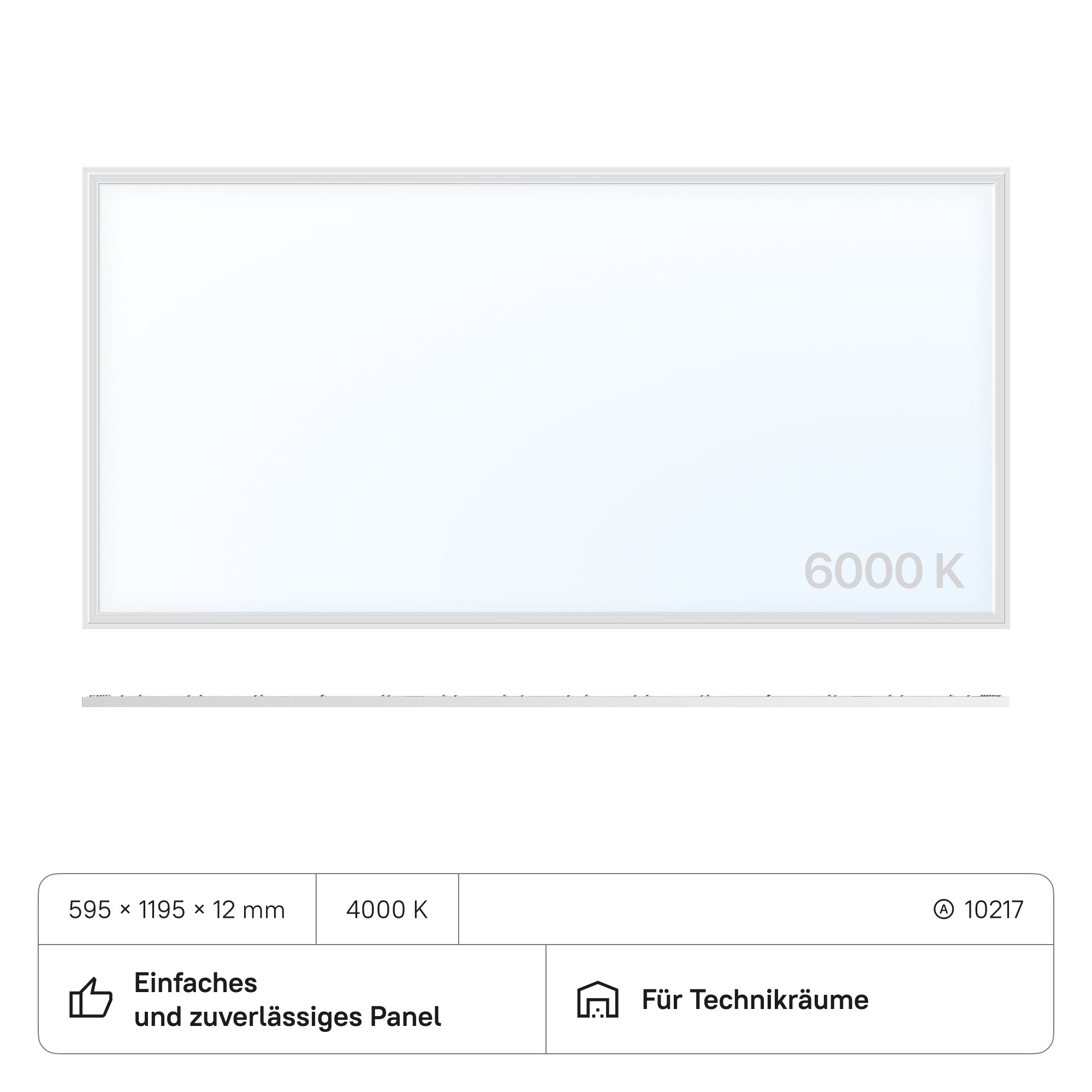 LECOM LED Panel 1195x595x12 (CRI>80) 60W kein Flimmern 6000lm