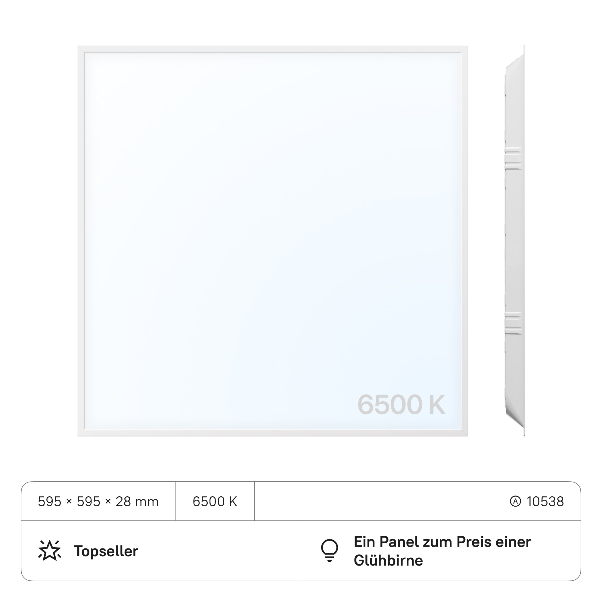 PROSTO LED Panel 595x595x28 (CRI>80) 40W kein Flimmern 4000lm (2 Stück)