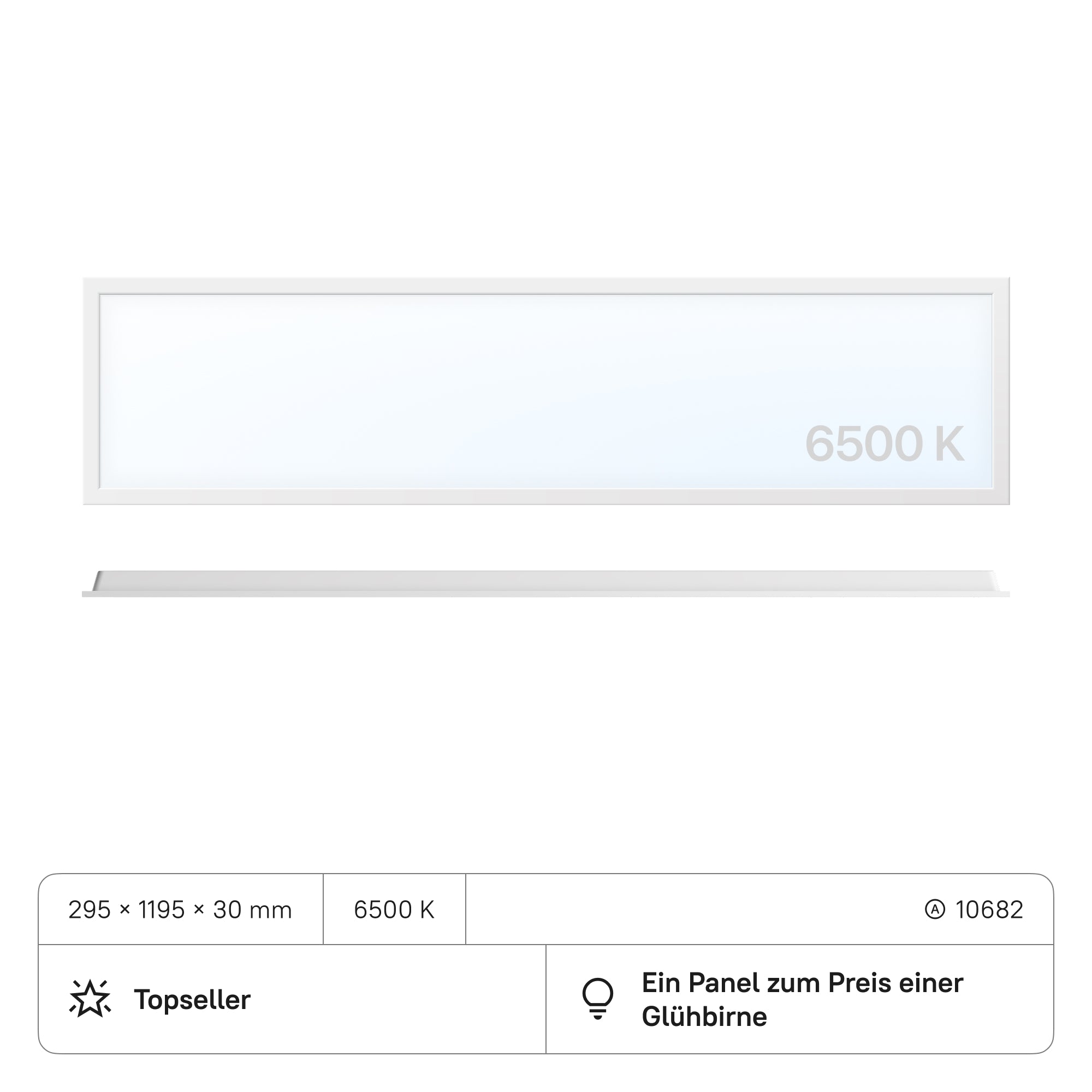 PROSTO LED Panel 1195x295x30 (CRI>80) 40W kein Flimmern 4000lm (2 Stück)