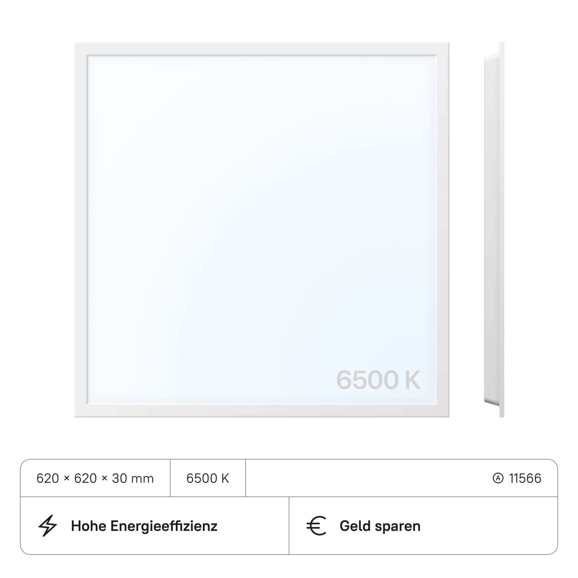 PROSTO LED Panel 620x620x30 (CRI>80) 25W kein Flimmern 4250lm (2 Stück)