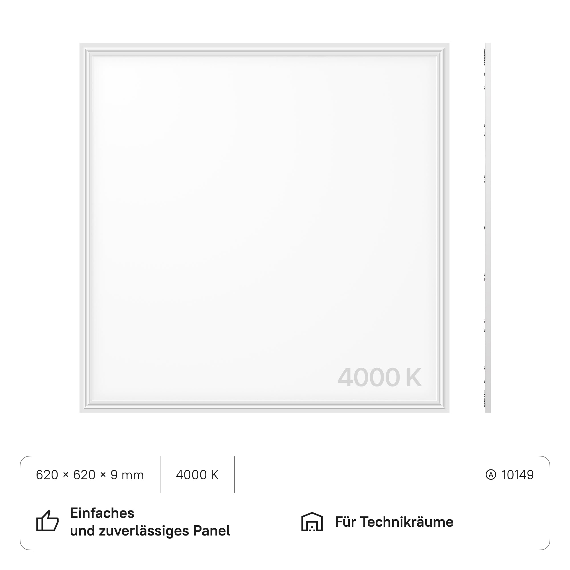 LECOM LED Panel 620x620x9 (CRI>80) 40W 4000lm (2 Stück)