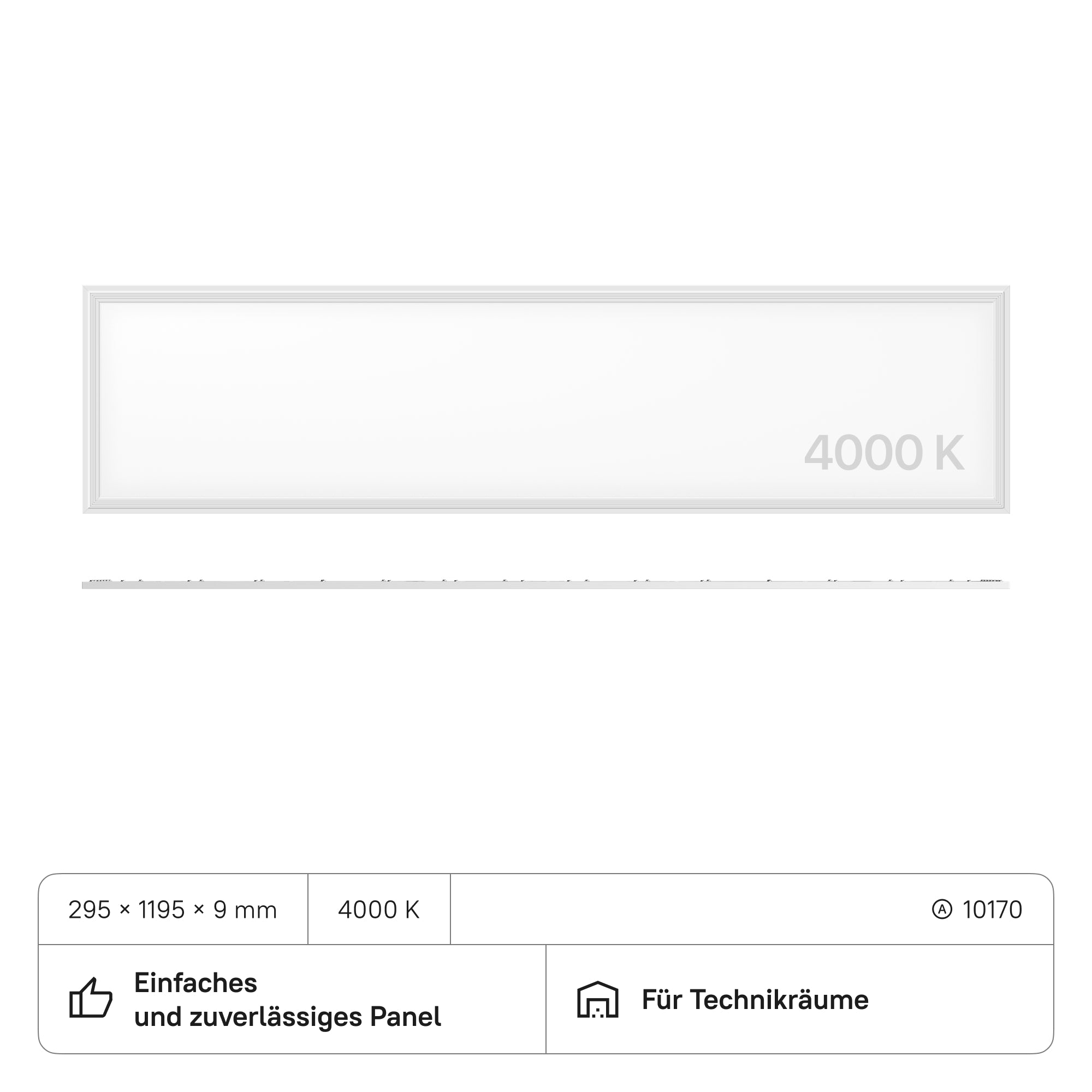 LECOM LED Panel 1195x295x9 (CRI>80) 40W 3600lm