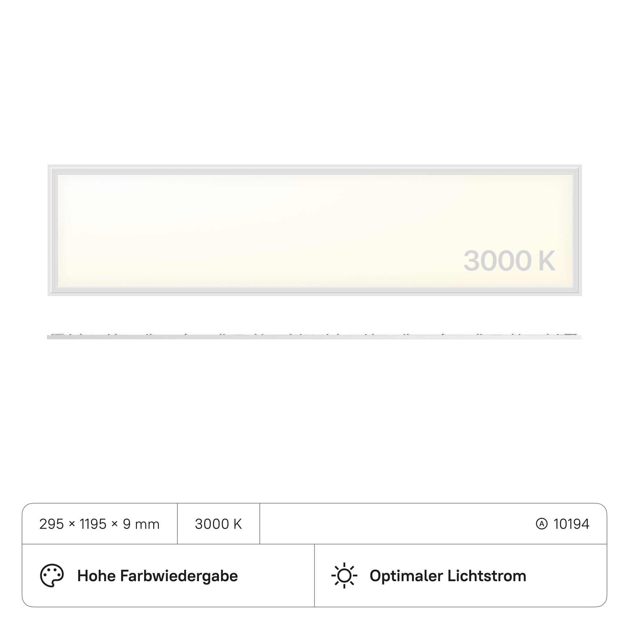 LECOM LED Panel 1195x295x9 (CRI>90) 40W kein Flimmern 3600lm