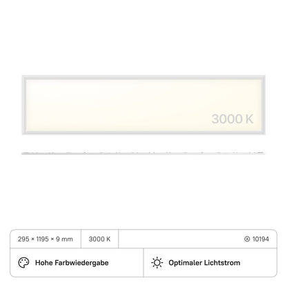 LECOM LED Panel 1195x295x9 (CRI>90) 40W kein Flimmern 3600lm