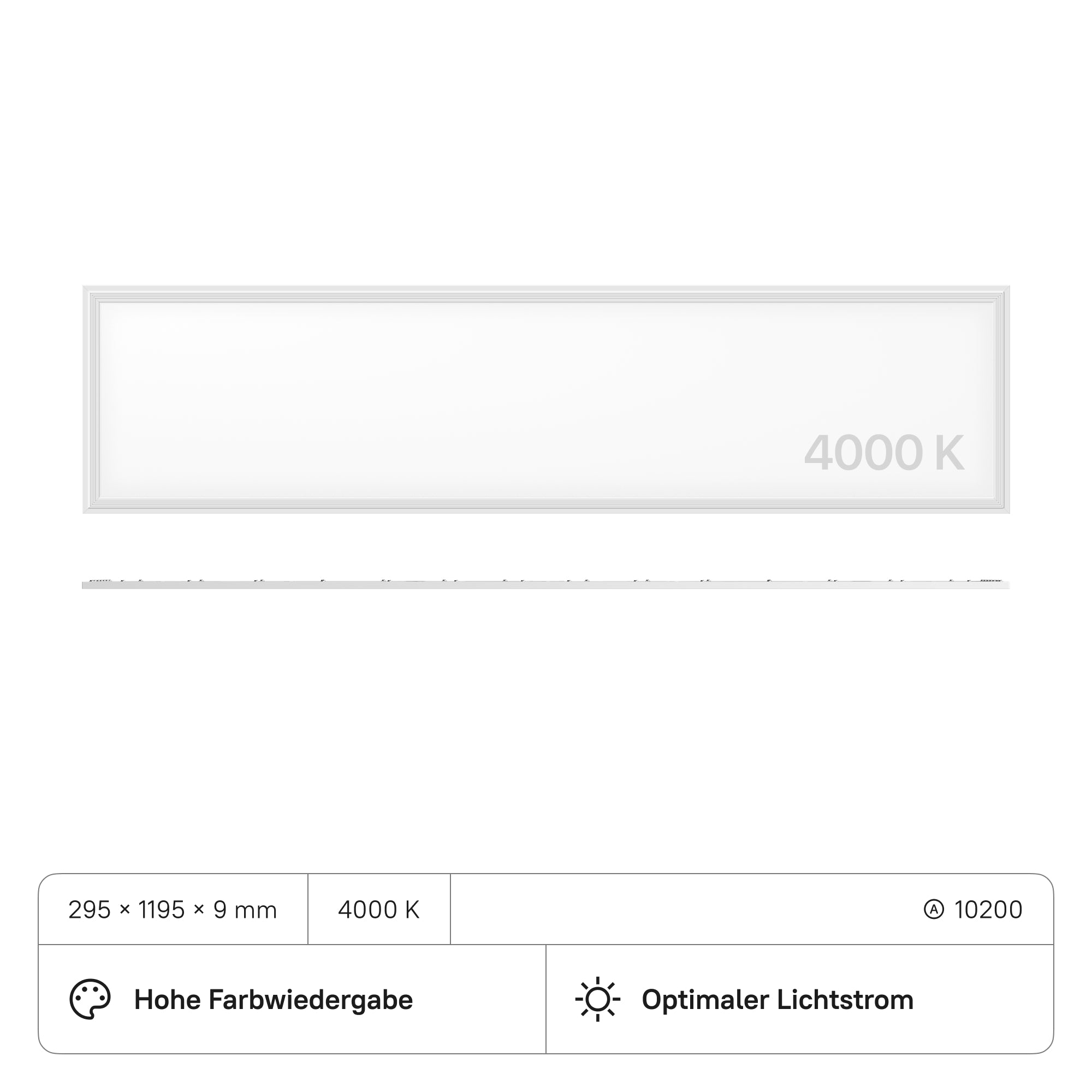 LECOM LED Panel 1195x295x9 (CRI>90) 40W kein Flimmern 3600lm