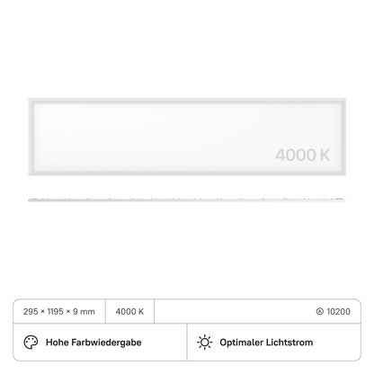 LECOM LED Panel 1195x295x9 (CRI>90) 40W kein Flimmern 3600lm
