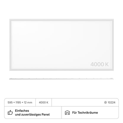 LECOM LED Panel 1195x595x12 (CRI>80) 60W kein Flimmern 6000lm