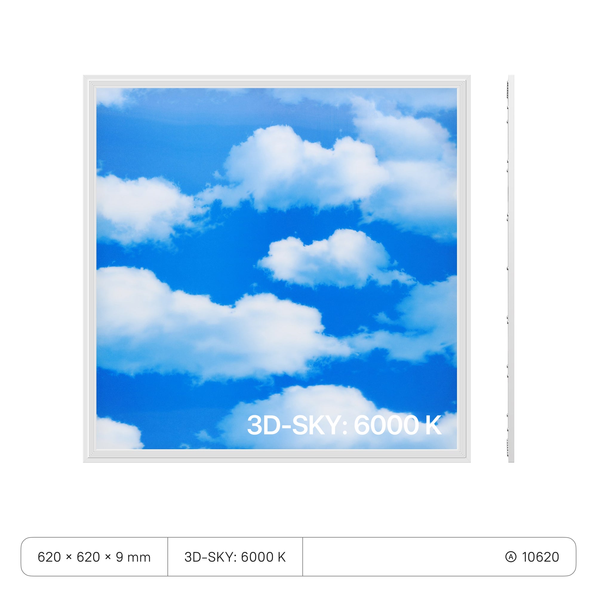 LECOM LED Panel 620x620x9 (CRI>80) 40W 3D-SKY 6000K