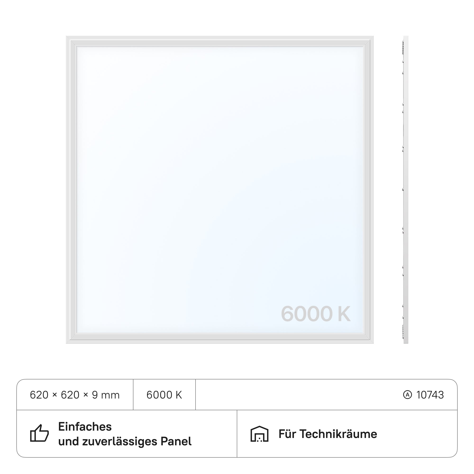 LECOM LED Panel 620x620x9 (CRI>80) 40W 4000lm (2 Stück)