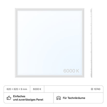 LECOM LED Panel 620x620x9 (CRI>80) 40W 4000lm (2 Stück)