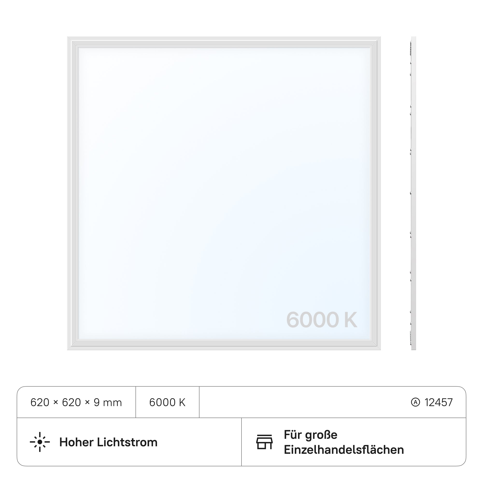 LECOM LED Panel 620x620x9 (CRI>80) 40W 4400lm (2 Stück)