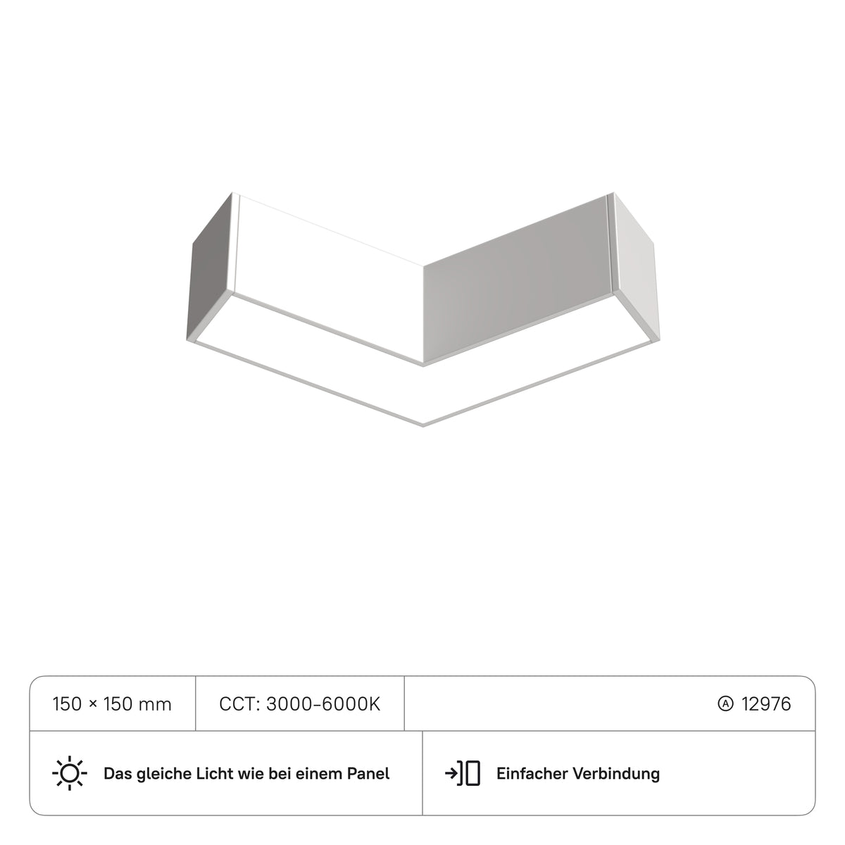 LECOM Eckverbinder 120 Grad (CRI:80) 6W CCT3000-6000K mit DIP-Schalter, weiss